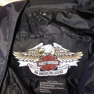 Harley Davidson Rain Light Weight Jacket Windbreaker Black Logo Vintage Women’s